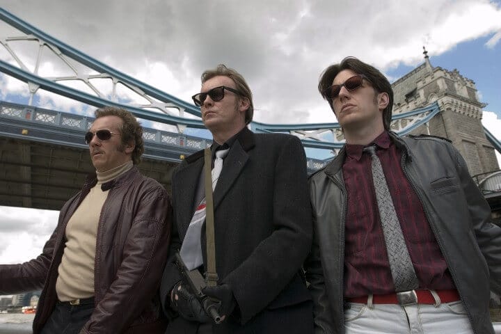 Dean Andrews (DS Ray Carling), Philip Glenister (DCI Gene Hunt), and Marshall Lancaster (DC Chris Skelton) in Ashes to Ashes