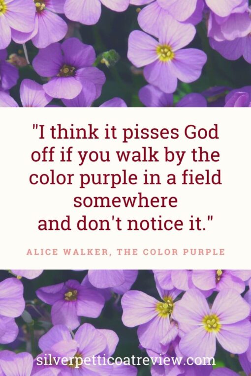 Inspirational walking quote from Alice Walker's The Color Purple.