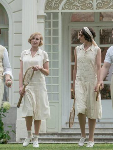 Harry Hadden-Paton stars as Bertie Pelham, Laura Carmichael as Lady Edith, Tuppence Middleton as Lucy Smith and Allen Leech as Tom Branson in DOWNTON ABBEY: A New Era