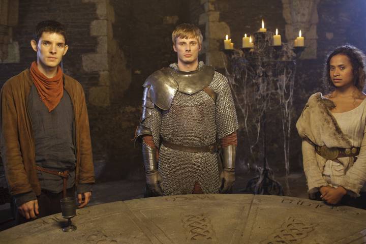 Merlin TV show; Arthur, Merlin, and Guinevere