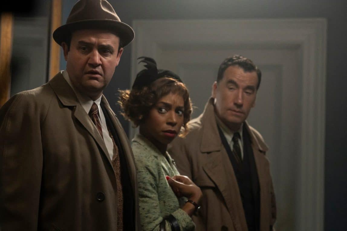 Locke/Chubb, Madeline, and and Atticus Pünd in a publicity still